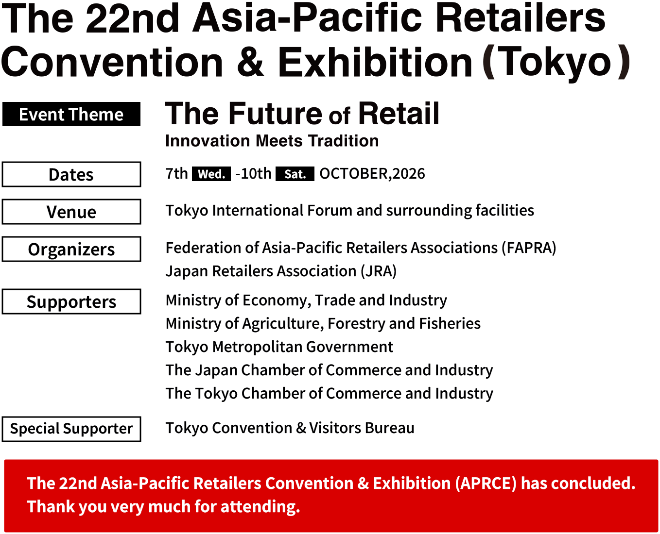 22nd APRCE TOKYO 2026