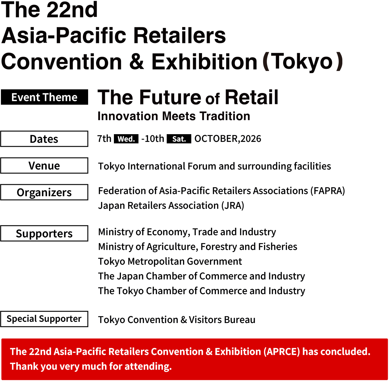 22nd APRCE TOKYO 2026